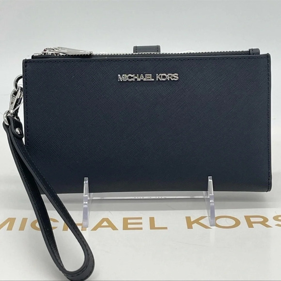 Michael Kors Large Double Zip Wallet Wristlet Black - Picture 2 of 11